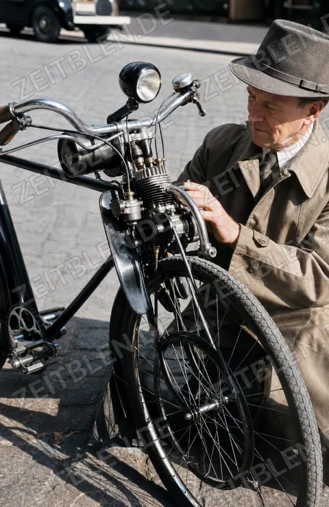 Rex-Fahrradmotor an einem motorisierten Fahrrad