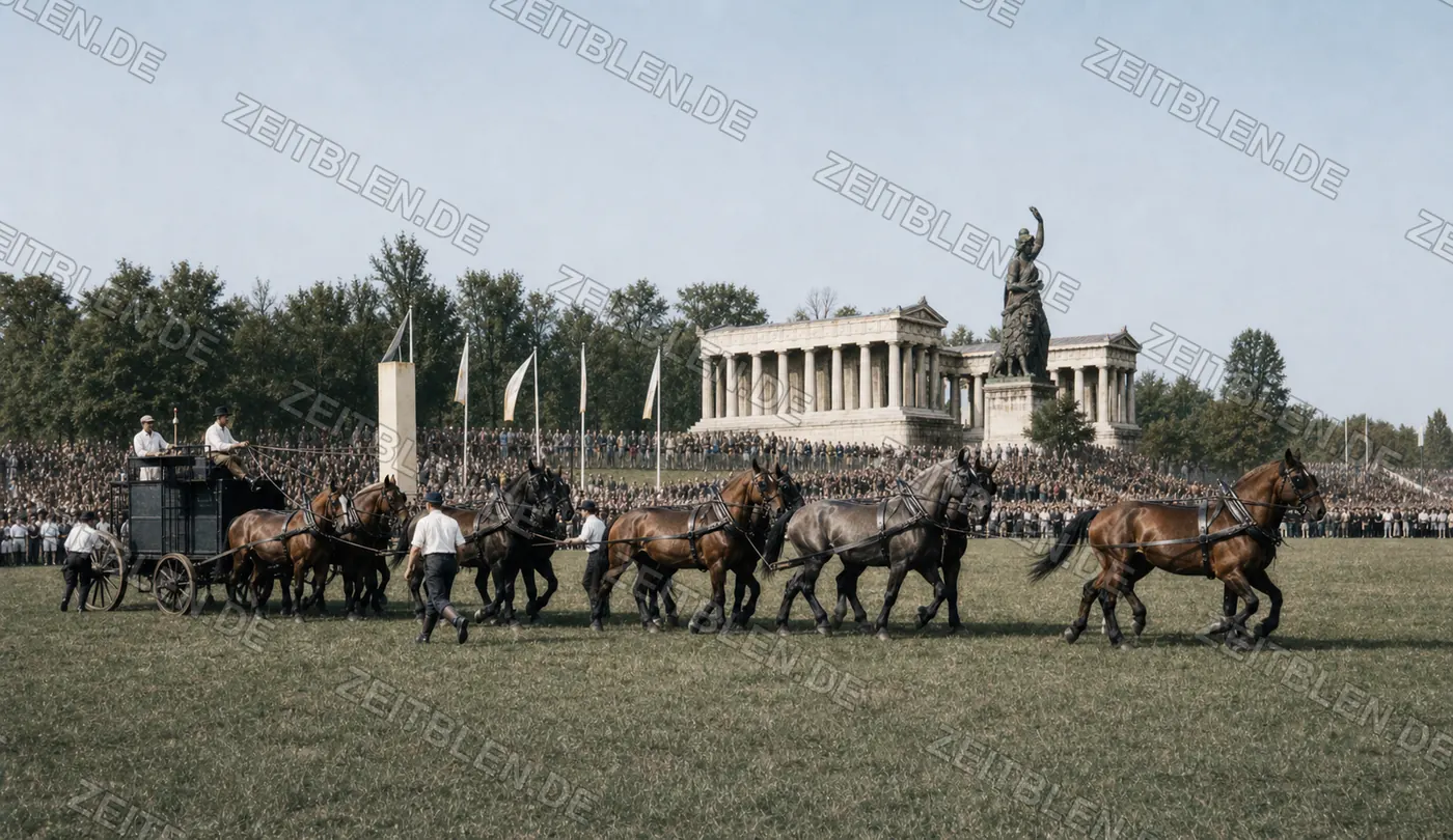 Mehrspännige Pferdevorführung auf der Theresienwiese