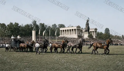 Mehrspännige Pferdevorführung auf der Theresienwiese