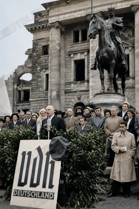 VDK-Kranz bei der Totenehrung vor dem ehemaligen Armeemuseum
