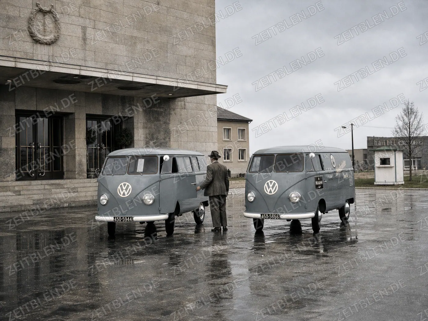 Zwei VW Transporter bei MAHAG-Aufnahmen in Riem