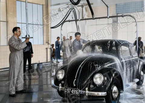 Volkswagen Käfer in einer MAHAG-Waschhalle