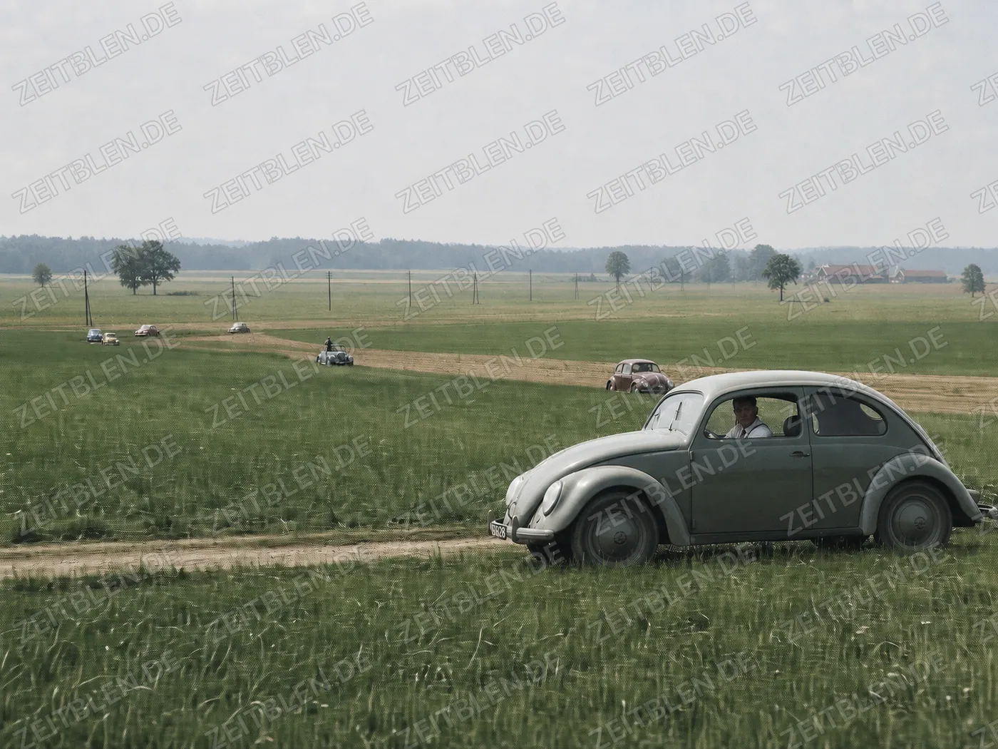 Ländlicher Streckenabschnitt der Münchner Porsche-Fuchsjagd