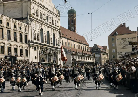 Schweizer Trommlerzug vor St. Michael beim Oktoberfestzug