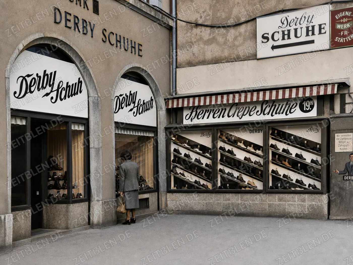 Derby-Schuhe mit Herrenschuh-Auslage in München