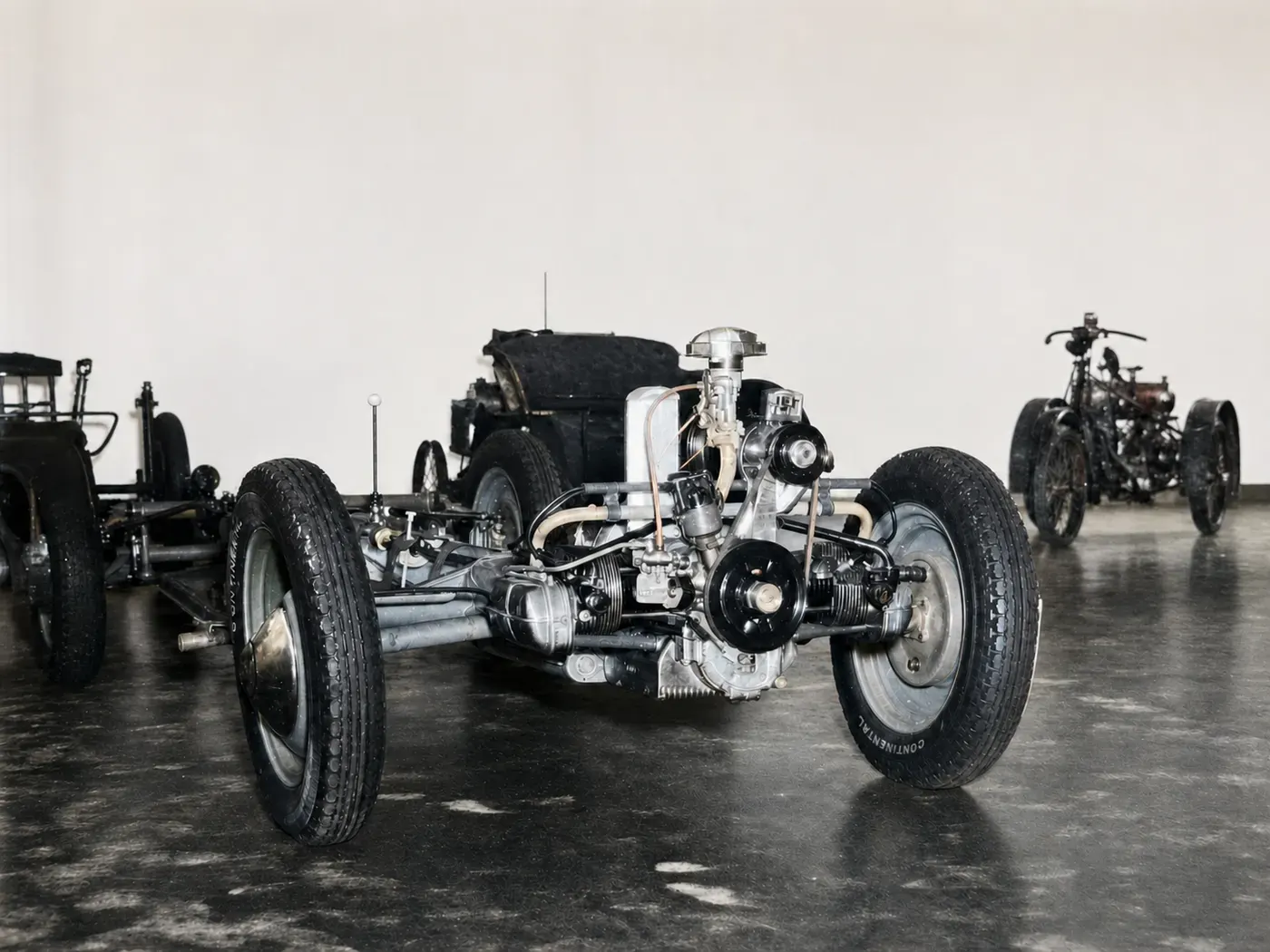 Volkswagen-Chassis mit Boxermotor im Deutschen Museum
