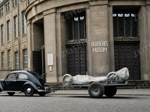 VW Käfer bringt Fahrgestell zum Deutschen Museum
