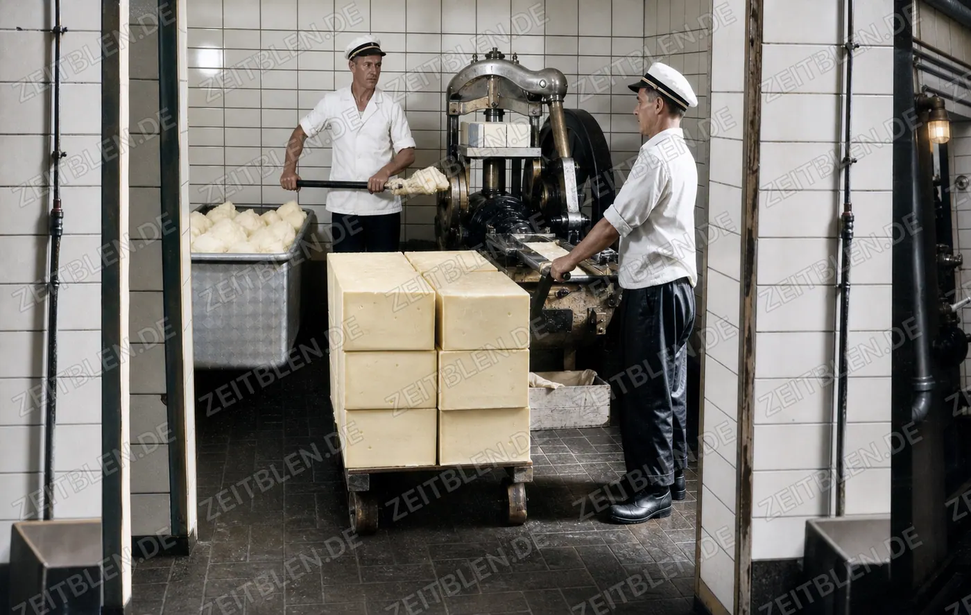 Verarbeitung von Molkereiprodukten im Münchner Milchhof