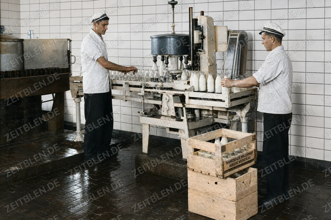 Milchabfüllung im Münchner Milchhof