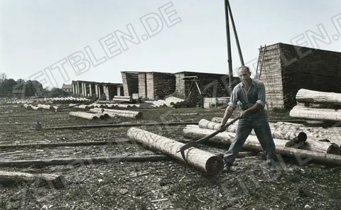 Rundholzlager im Sägewerk Hatz Wolfratshausen