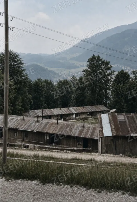 Gebäudezeile am Obersalzberg bei Berchtesgaden