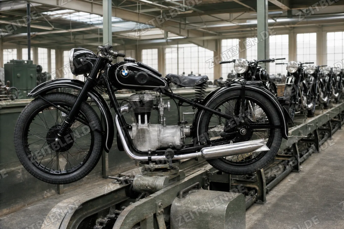 BMW R 24 auf der Montagelinie in München