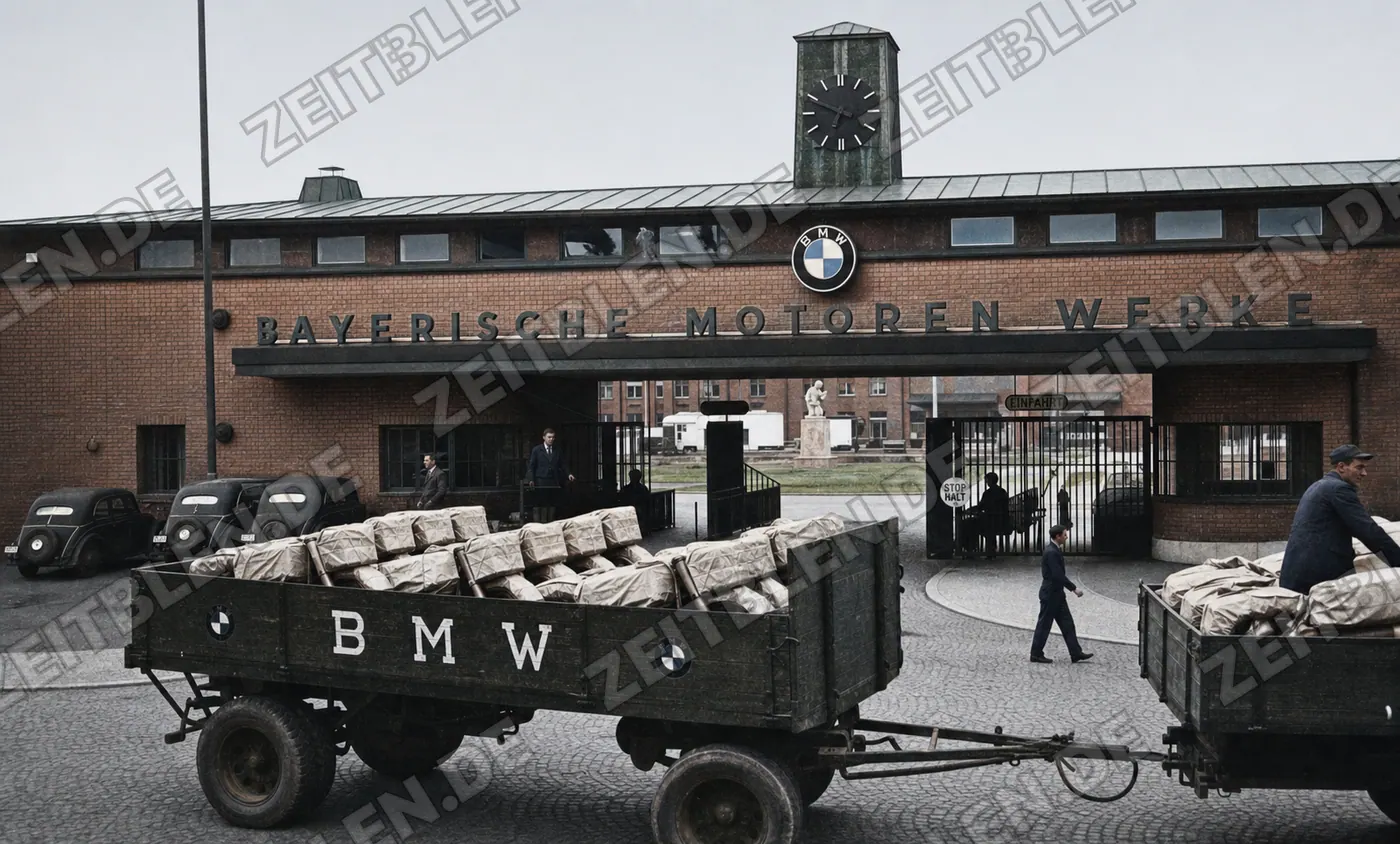 Motorradtransport vor dem BMW-Werkstor München