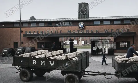 Motorradtransport vor dem BMW-Werkstor München