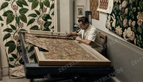 Musterzeichner in der Münchner Textildruckerei Großhadern, 1949