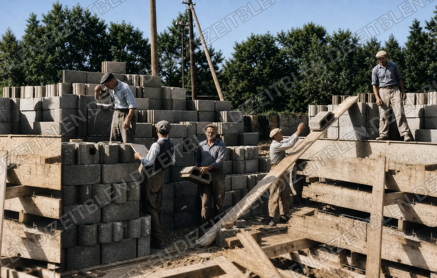 Maurerarbeiten mit Hohlblocksteinen