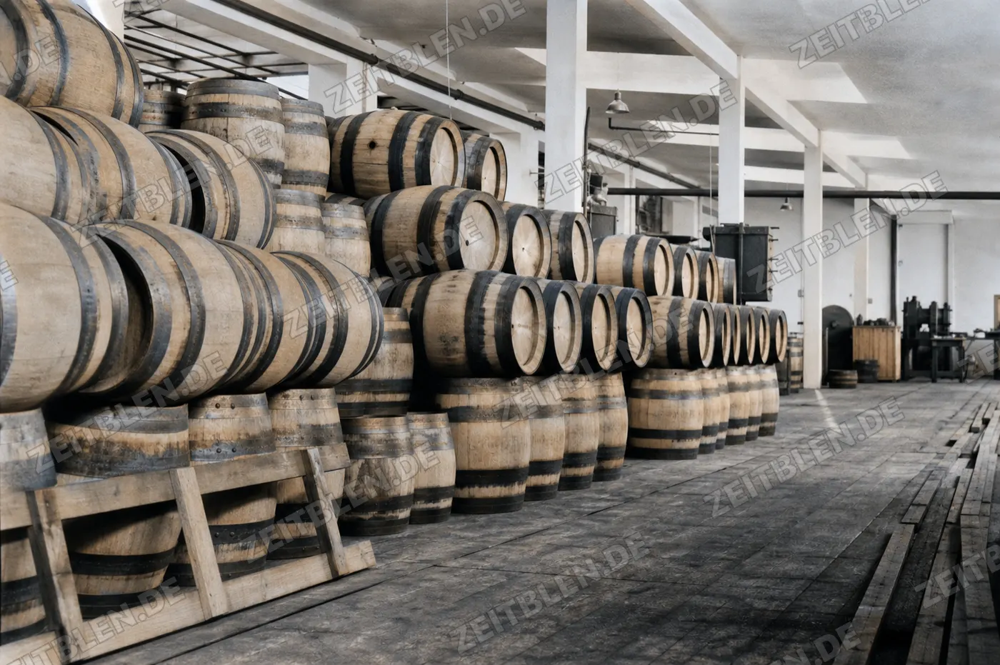 Fasslager in der Fassfabrik Drexler
