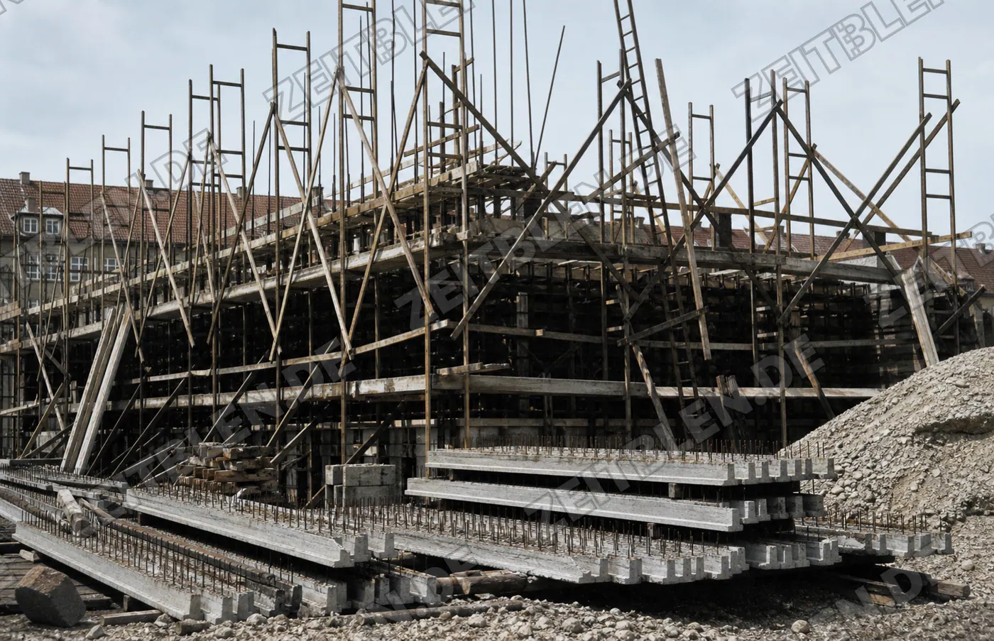 Rohbau auf einer Allianz-Baustelle in München