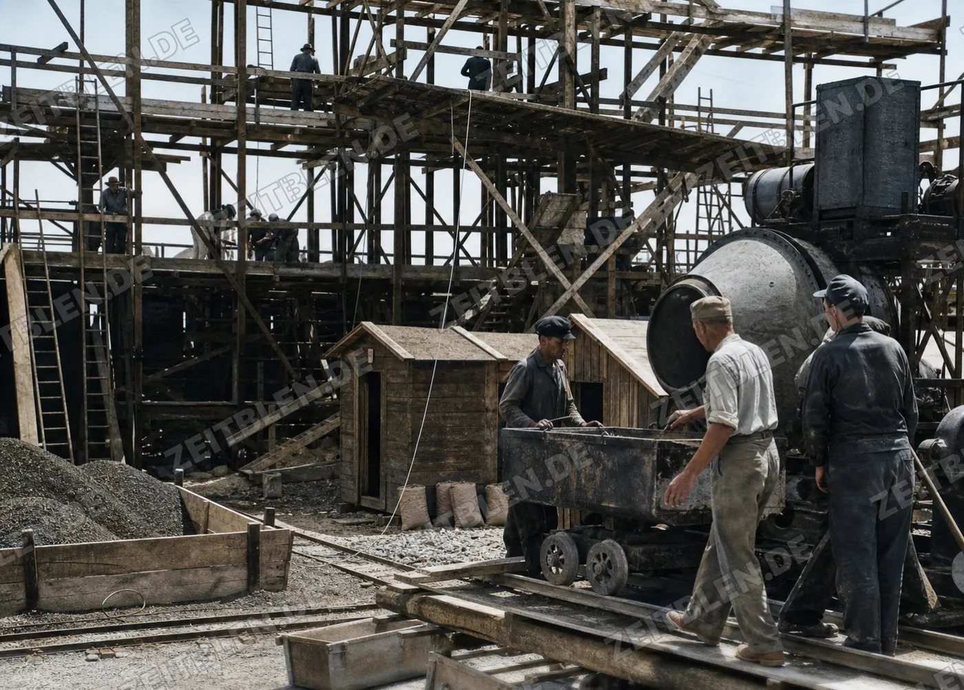Betonmischer auf einer Allianz-Baustelle