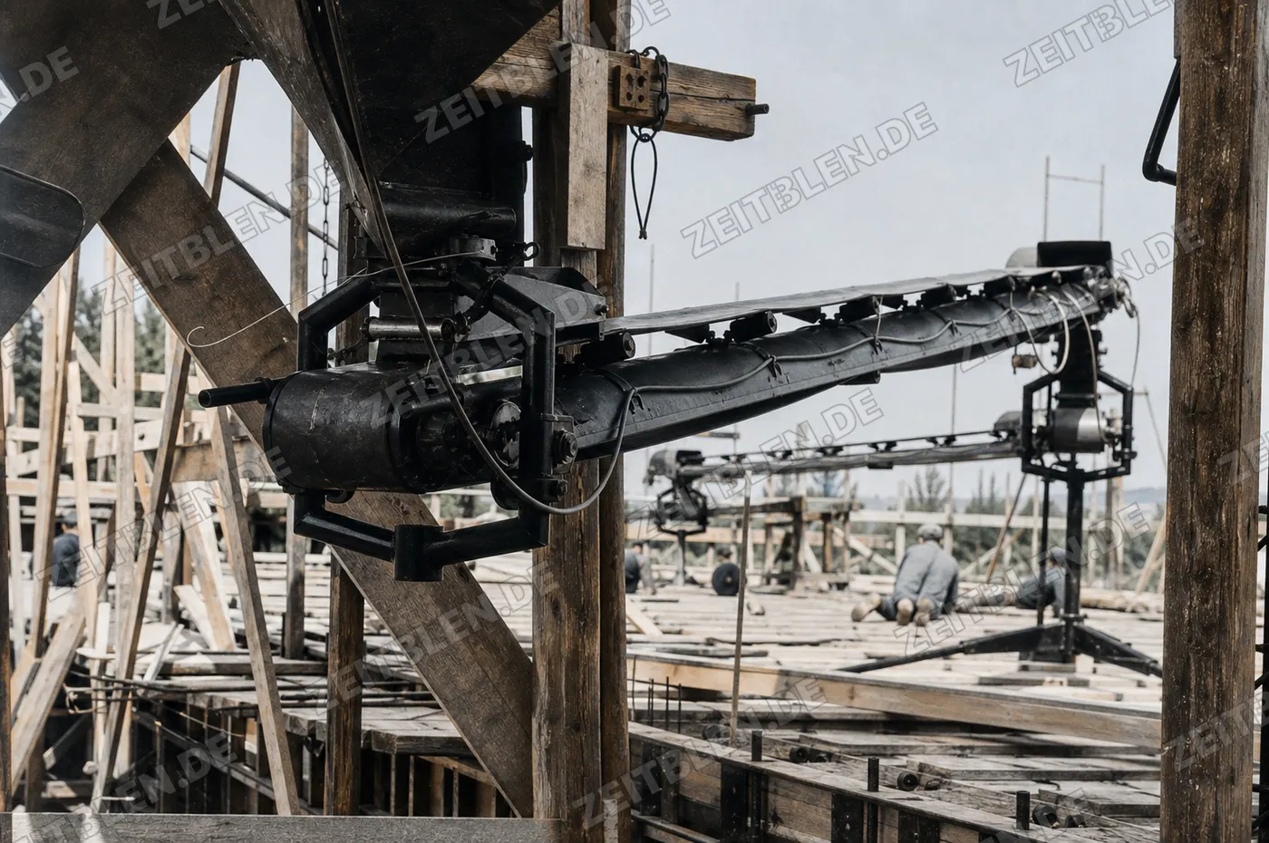 Förderanlage auf einer Allianz-Baustelle