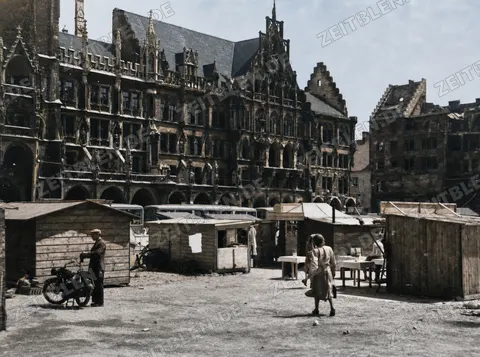 Verkaufsstände vor dem Neuen Rathaus am Marienplatz