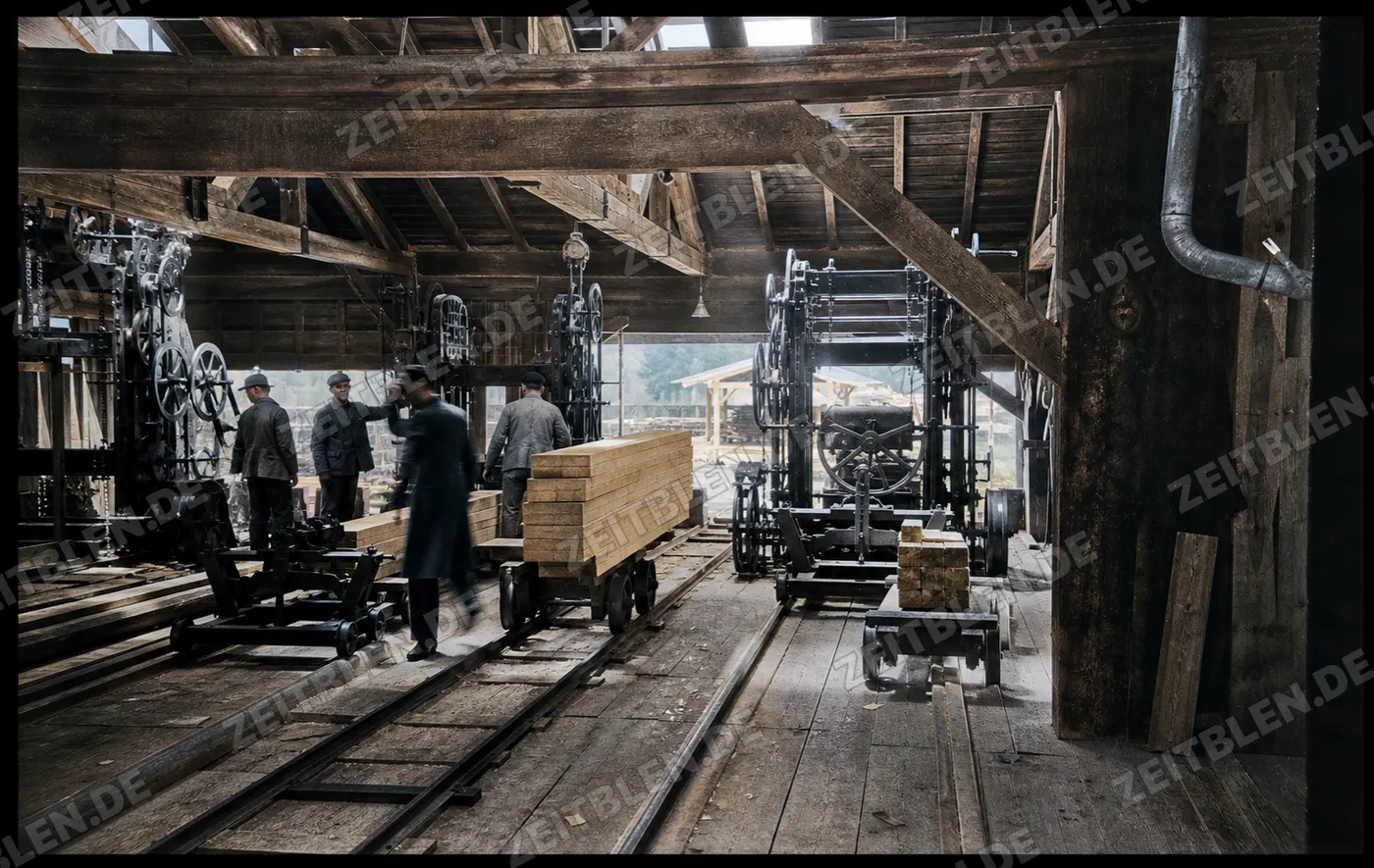 Innerbetrieblicher Holztransport im Sägewerk Kirsch & Söhne