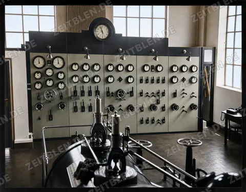 Schalttafel im Maschinenraum des Sägewerks Kirsch & Söhne