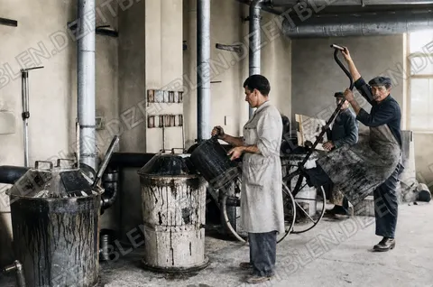 Lackmischung in einer chemischen Fabrik an der Schweppermannstraße