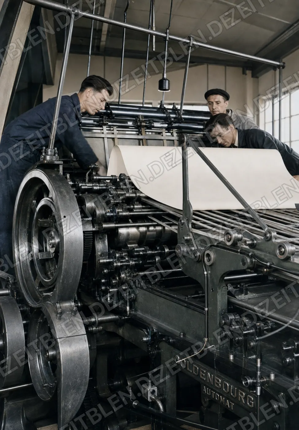Automatische Druckpresse bei Oldenbourg