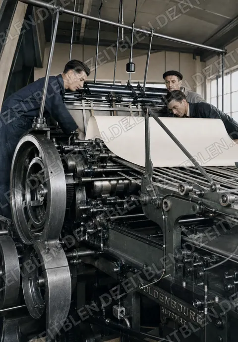 Automatische Druckpresse bei Oldenbourg
