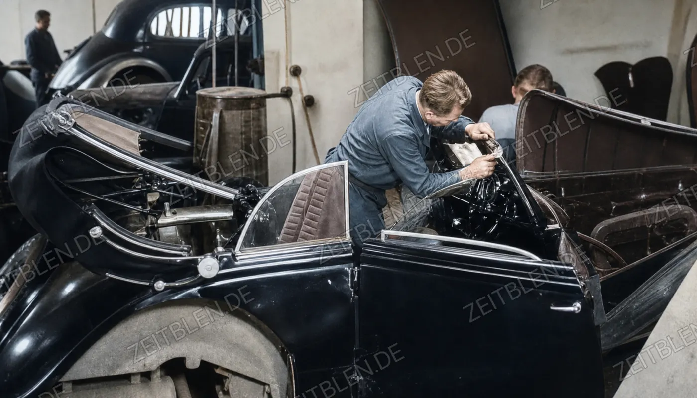 Cabriolet-Reparatur in der Auto-Henne-Werkstatt