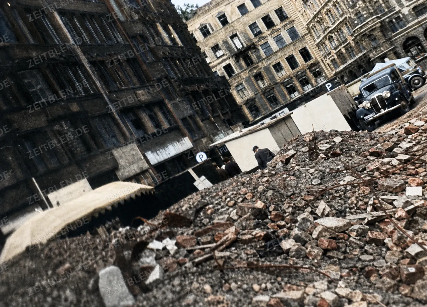 Trümmerfeld in der Münchner Innenstadt, April 1949