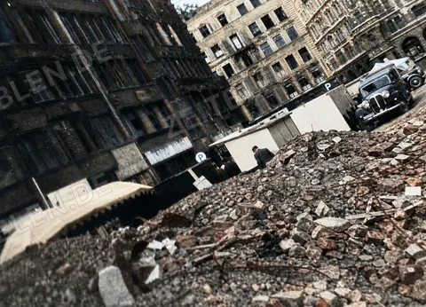 Trümmerfeld in der Münchner Innenstadt, April 1949
