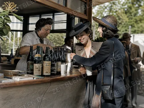 Freundinnen am Getränkekiosk in Berlin