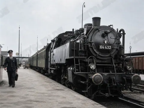 Dampflok 64 432 am Münchner Hauptbahnhof