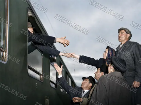 Abschied am Zugfenster