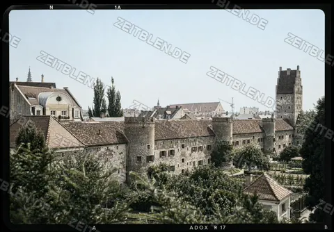 Historische Stadtansicht von Ingolstadt mit Schlossbauten