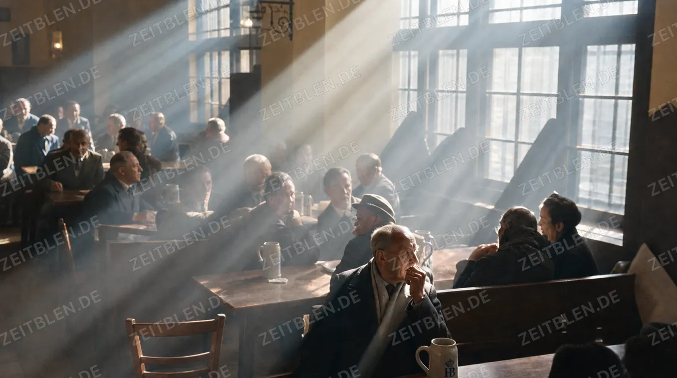 Gäste in der Schwemme des Hofbräuhauses, 1956