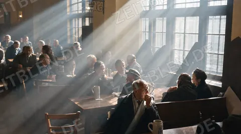 Gäste in der Schwemme des Hofbräuhauses, 1956