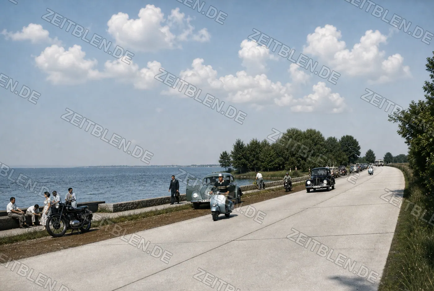 Uferstraße am Rasthaus Chiemsee, 1954