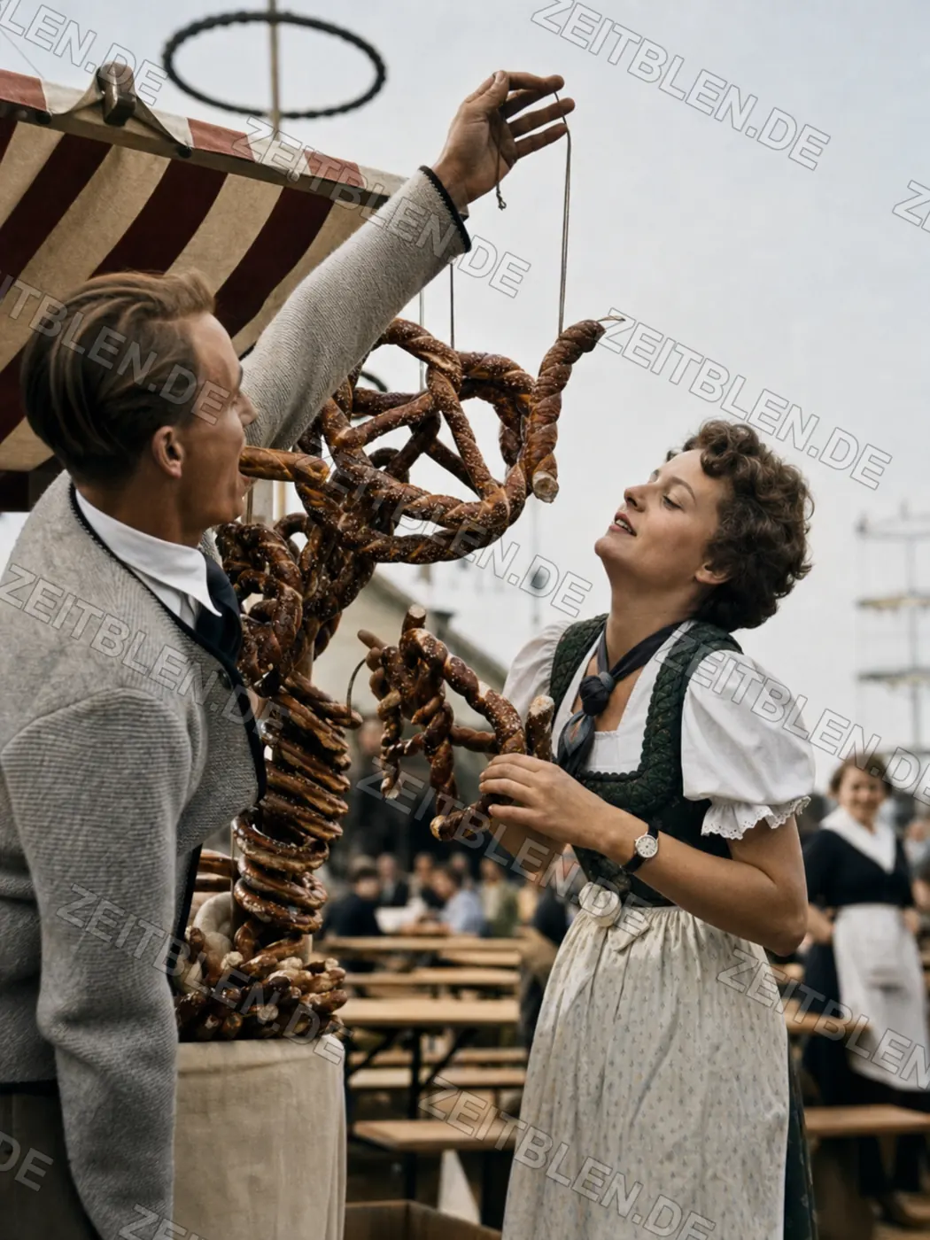 Breznstand auf dem Oktoberfest, 1952