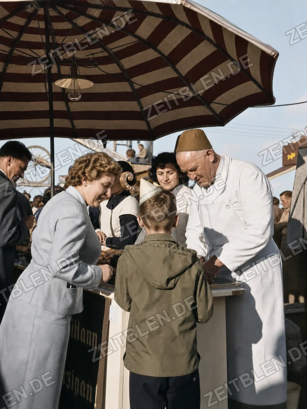 Verkauf von türkischem Honig auf dem Oktoberfest, München 1958