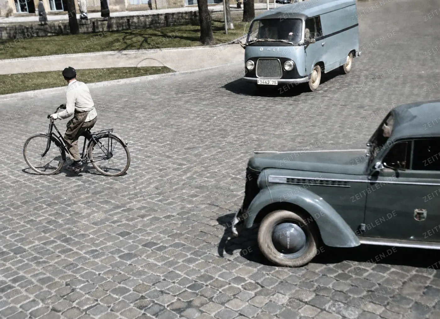 Radfahrer im Münchner Stadtverkehr, 1958