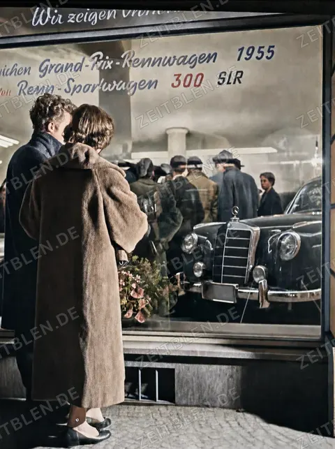 Schaufensterwerbung für 300 SLR, München 1956