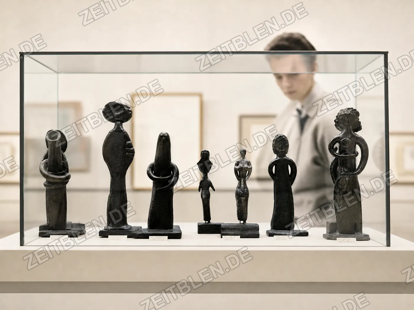 Vitrine mit Picasso-Kleinplastiken, München 1955