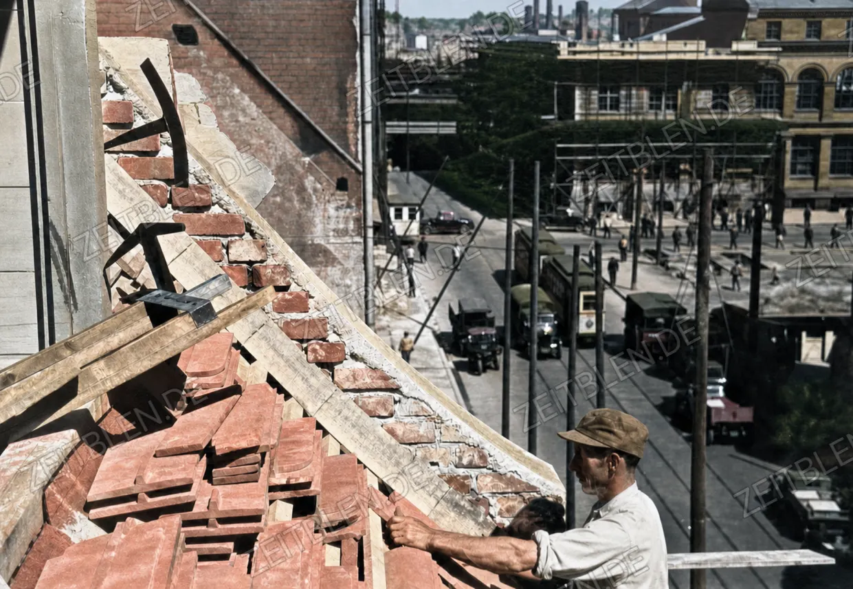 Dachdeckung durch Firma Zauner, München 1949