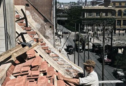 Dachdeckung durch Firma Zauner, München 1949