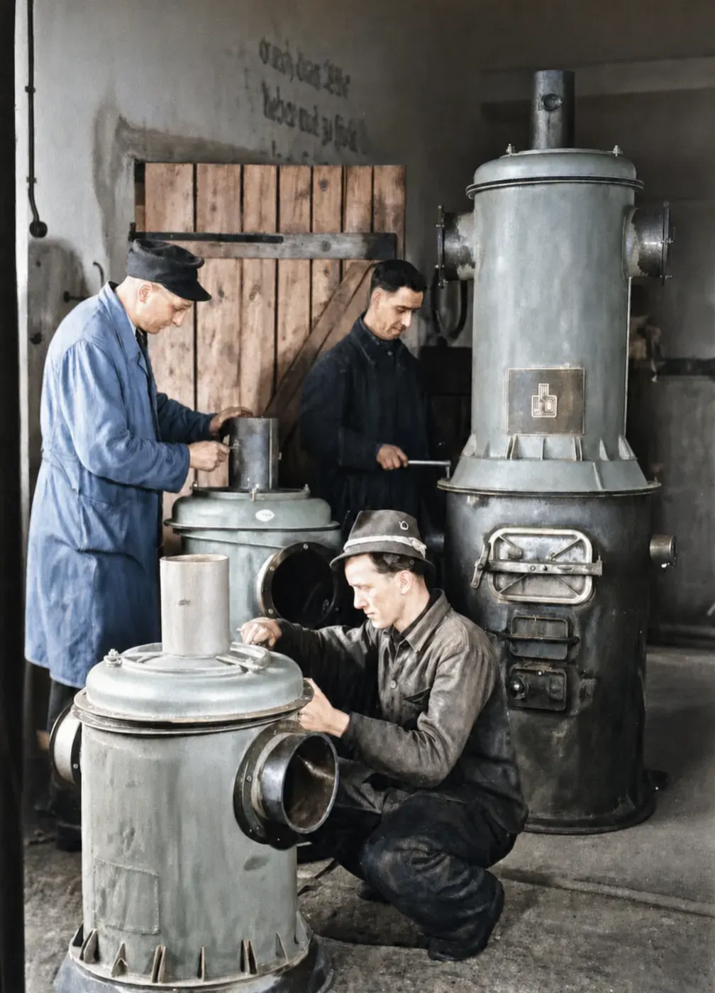 Montage von Zeuch-Generatoren, Oberhaching 1949