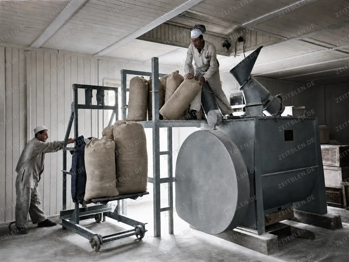 Produktionsraum bei Nähr-Engel, München 1949
