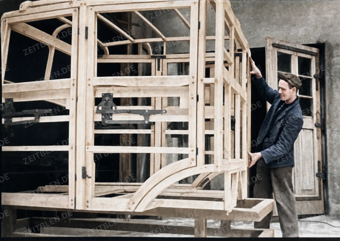 Karosserierahmen in den Vereinigten Werkstätten, München 1949